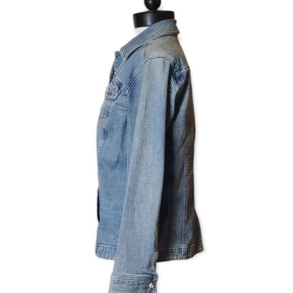 Jean Jacket Laura Ashley Bling Embellished Rhinestone Medium - Picture 7 of 9